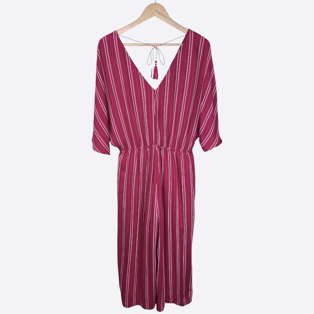JACK by BB DAKOTA NWT It Takes All Stripes Wide Leg Jumpsuit - Red - Size L - Picture 3 of 6